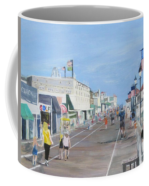 Painting Coffee Mug featuring the painting Walking The Boards by Paula Pagliughi