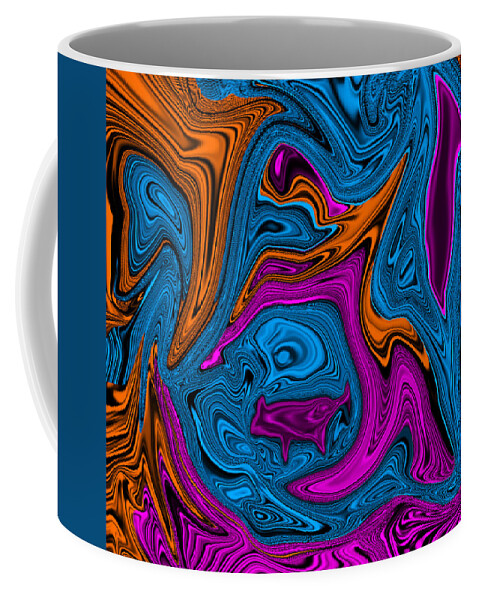 Abstract Art Coffee Mug featuring the digital art Walking the Dog Abstract by Ronald Mills