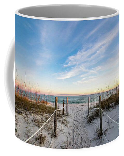 Golden Hour Coffee Mug featuring the photograph Walkway to the Beach at Golden Hour by Beachtown Views