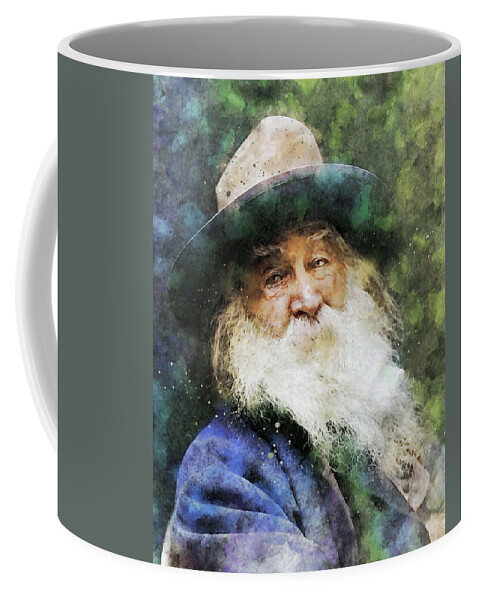 Walt Whitman Watercolor Painting Coffee Mug featuring the painting Walt Whitman Watercolor Painting by Dan Sproul