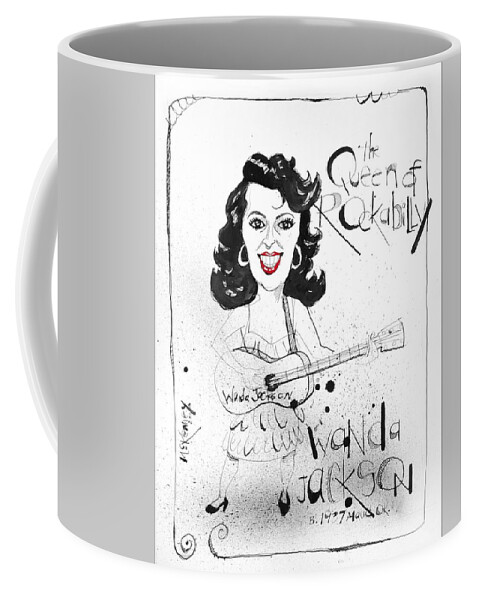  Coffee Mug featuring the drawing Wanda Jackson by Phil Mckenney