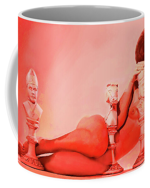 Nudes Coffee Mug featuring the photograph Wanna Play Chess by CHAZ Daugherty
