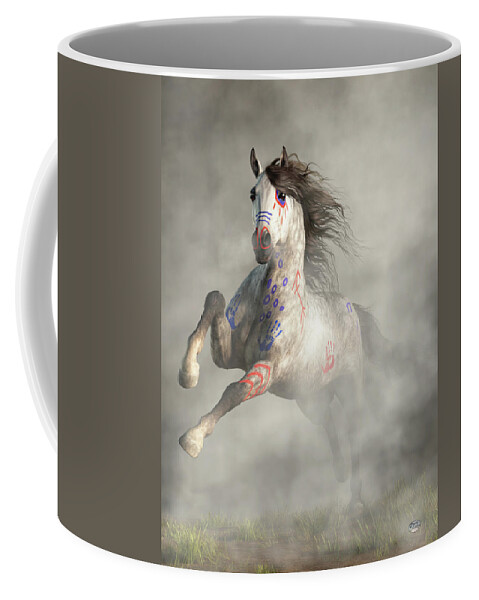 War Horse Coffee Mug featuring the digital art War Horse Charge by Daniel Eskridge
