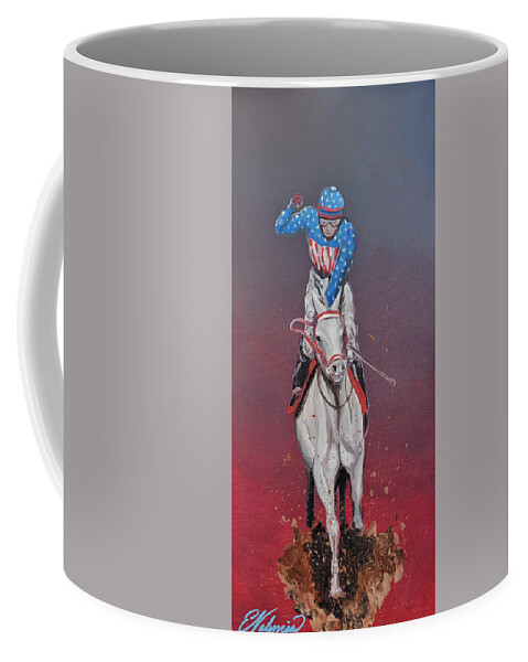 War Coffee Mug featuring the painting War Horse by Emanuel Alvarez Valencia