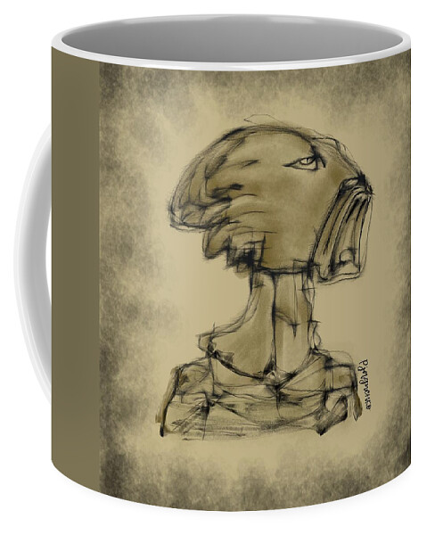 Warior Coffee Mug featuring the digital art Warrior by Ljev Rjadcenko