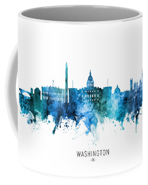 Washington Coffee Mug featuring the digital art Washington DC Skyline #80 by Michael Tompsett