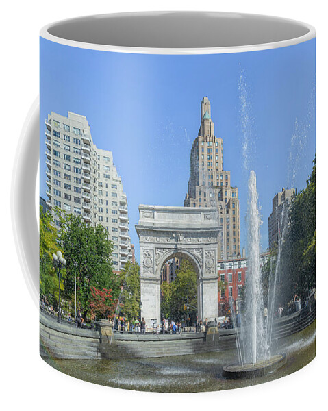 Washington Square Park Coffee Mug featuring the photograph Washington Square Park Fountain by Cate Franklyn
