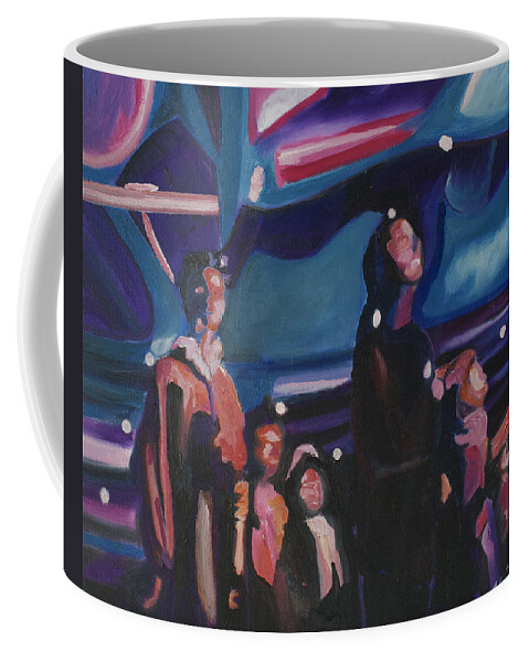 Night Scenes Coffee Mug featuring the painting Watching Alex Grey II by Patricia Arroyo