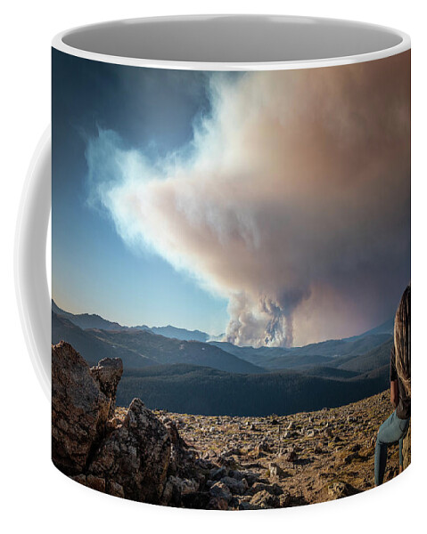 Forest Fire Coffee Mug featuring the photograph Watching the World Burn by Kevin Schwalbe