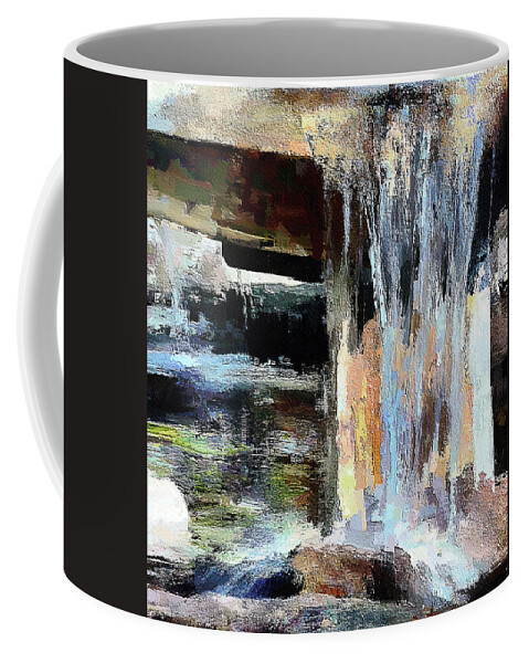 Water Fountain Coffee Mug featuring the mixed media Water fountain abstract by Tatiana Travelways