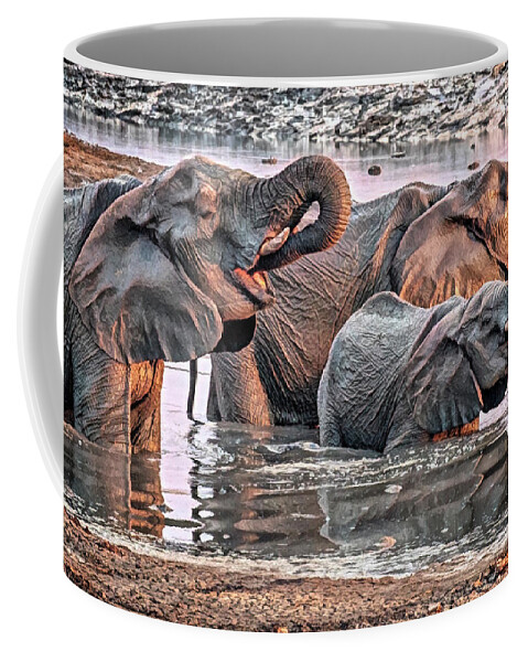 Elephant Coffee Mug featuring the photograph Water Like Chocolate by John Haldane