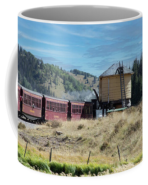 Train Coffee Mug featuring the photograph Water Stop by Steve Templeton
