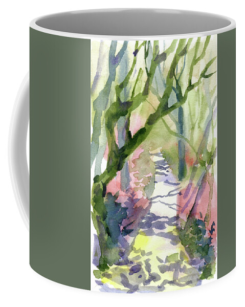 Watercolor Coffee Mug featuring the digital art Watercolor A Single Pathway Painting by Sambel Pedes