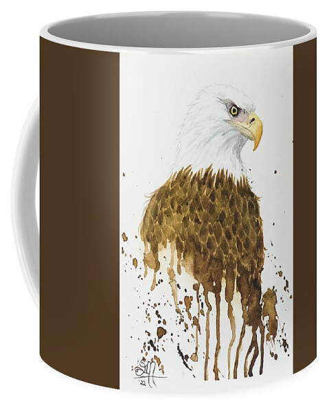 Nature Coffee Mug featuring the painting Watercolor Eagle by Linda Shannon Morgan