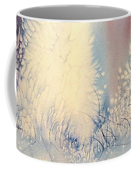 Abstract Coffee Mug featuring the painting Abstract Water Fall by Catherine Ludwig Donleycott