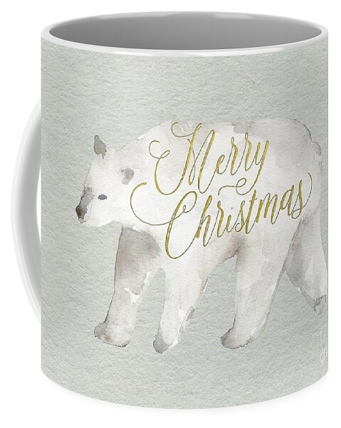 Merry Christmas Coffee Mug featuring the painting Watercolor Polar Bear by Modern Art