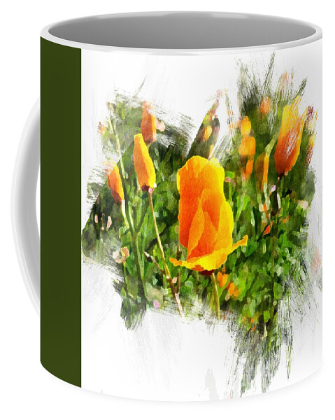 Poppies Coffee Mug featuring the digital art Watercolor Poppies by Rebecca Herranen