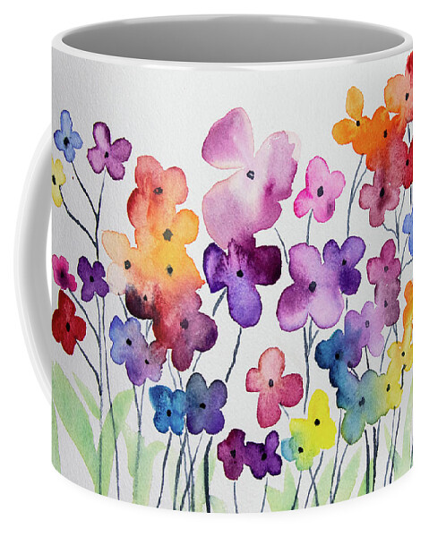 Whimsical Coffee Mug featuring the painting Watercolor - Whimsical Flower Design by Cascade Colors