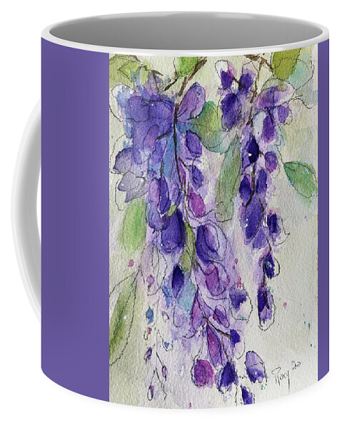 Original Coffee Mug featuring the painting Watercolor Wisteria by Roxy Rich