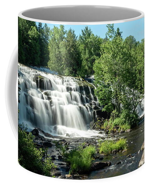 Bond Falls Coffee Mug featuring the photograph Waterfall at Bond Falls by Sandra J's