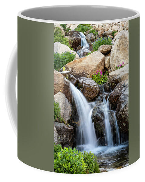 Waterfall Coffee Mug featuring the photograph Waterfall - Bighorn Mountains by Aaron Spong