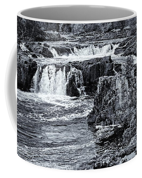 Low Force Coffee Mug featuring the photograph Waterfall Black and White by Jeff Townsend