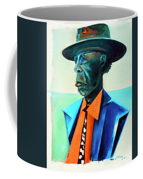John Lee Hooker Coffee Mug featuring the painting John Lee Hooker / Waterfront by Martel Chapman