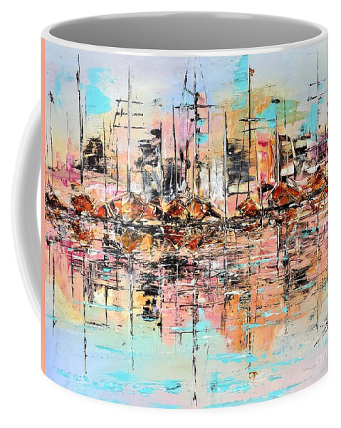 Waterfront Coffee Mug featuring the painting Waterfront by Zan Savage