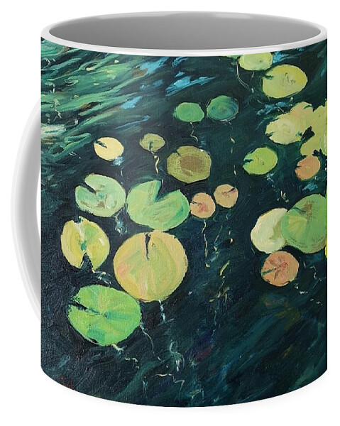 Waterlilies Coffee Mug featuring the painting Waterlilies by Sheila Romard