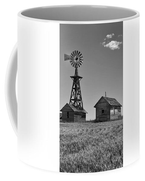 Windmill Coffee Mug featuring the photograph Waterville Farm Windmill by Jerry Abbott