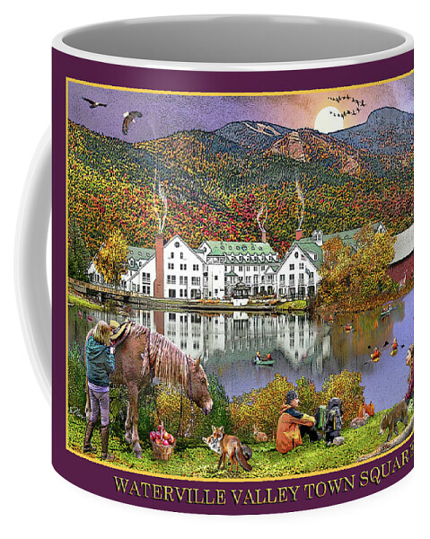 Waterville Valley New Hampshire Coffee Mug featuring the digital art Waterville Valley Autumn by Nancy Griswold