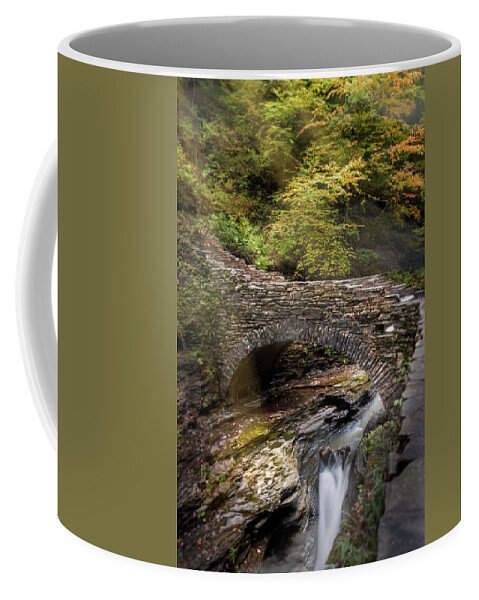 Watkins Coffee Mug featuring the photograph Watkins Glen Bridge by Amanda Jones