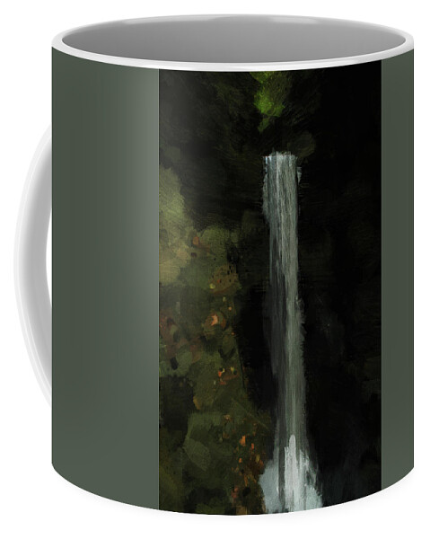 Watkins Glen Waterfall Painting Coffee Mug featuring the painting Watkins Glen Waterfall Painting by Dan Sproul