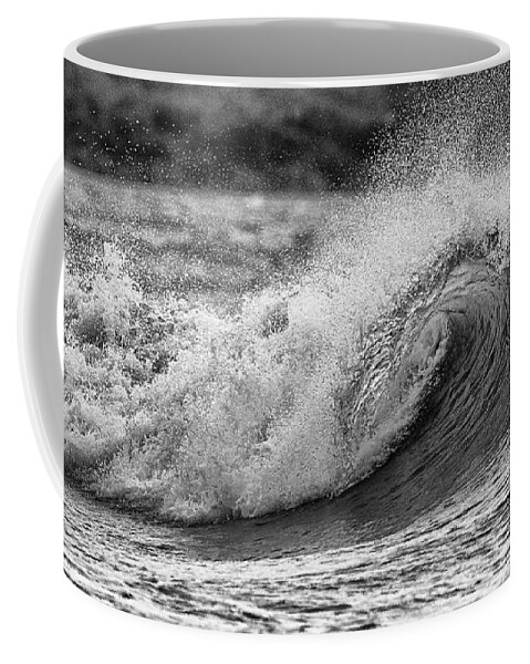 Wave Coffee Mug featuring the photograph Wave Breakging in Beaufort Inlet by Bob Decker