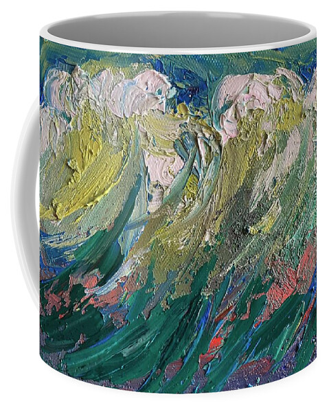 Oil Coffee Mug featuring the painting Wave Chorale by Alla Parsons