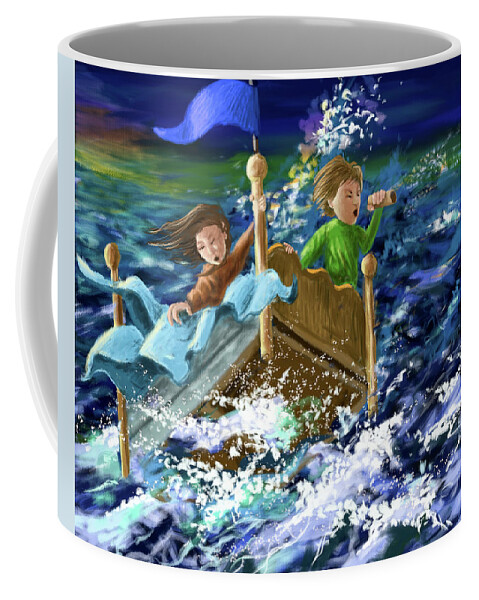 Dream Coffee Mug featuring the digital art Wave Dreamer by Larry Whitler