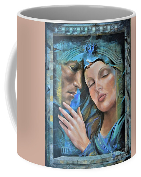 Beauty Coffee Mug featuring the painting We Are One by Sinisa Saratlic