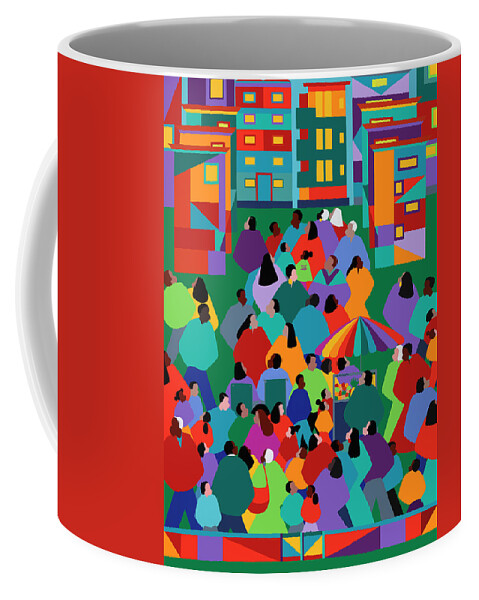 Black Lives Matter Coffee Mug featuring the painting We The People One by Synthia SAINT JAMES