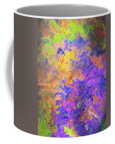 Mystic Abstract Purple Wealth Coffee Mug featuring the painting Wealth and More by Caroline Patrick