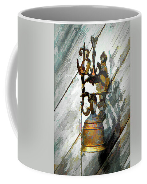 Door Bell Coffee Mug featuring the photograph Weathered Brass Bell by Jerry Griffin