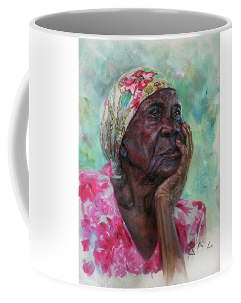 Caribbean Coffee Mug featuring the painting Weflechi by Jonathan Gladding