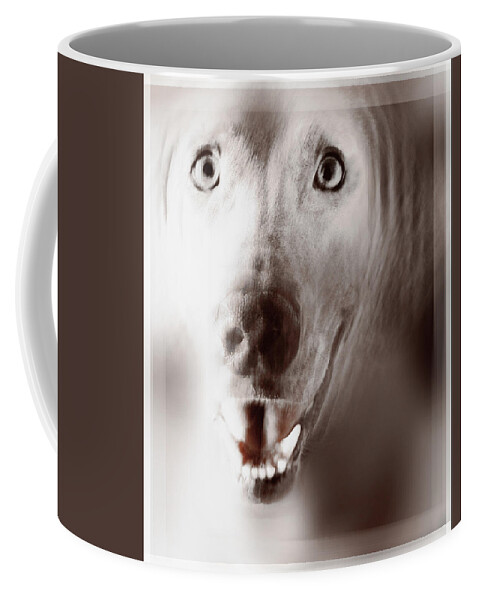  Coffee Mug featuring the digital art Weimaraner Portrait by Miss Pet Sitter
