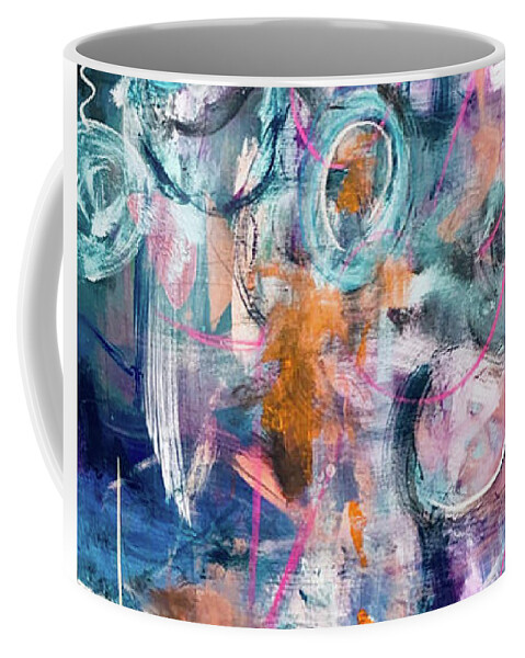 Abstract Coffee Mug featuring the painting Well, La-Di-Dah by Laura Jaffe