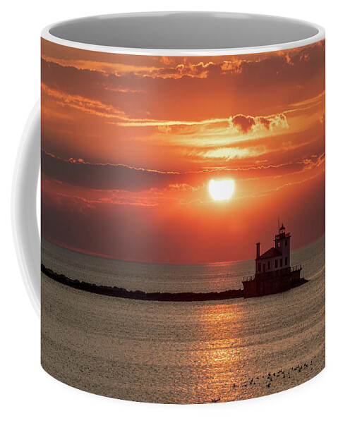 Lake Ontario Coffee Mug featuring the photograph West Pierhead Sunset by Rod Best