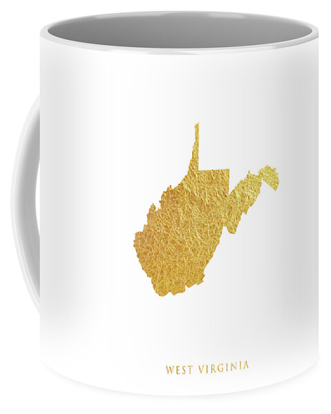 West Virginia Coffee Mug featuring the digital art West Virginia Gold Map #89 by Michael Tompsett