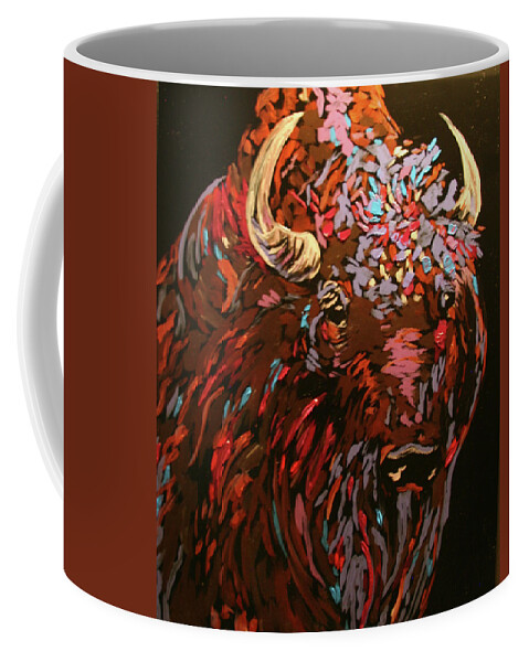 Bison Coffee Mug featuring the painting Western Icon by Marilyn Quigley