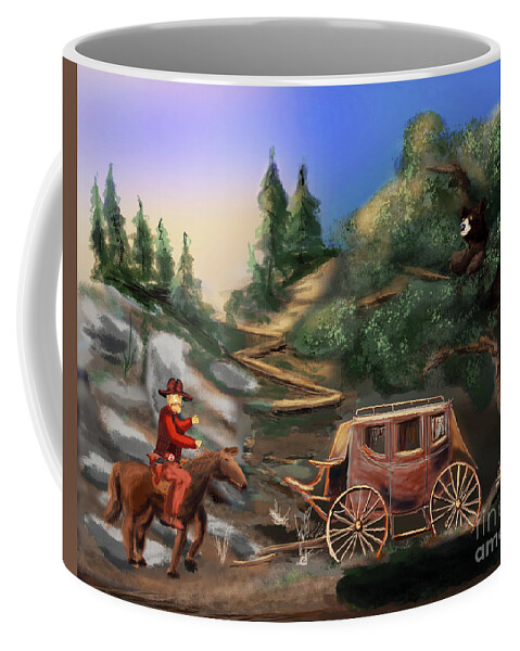 Cowboy Coffee Mug featuring the digital art Western Surprise by Doug Gist