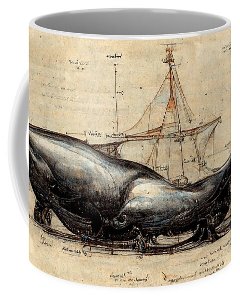 Whale Coffee Mug featuring the digital art Whale #2 by Nickleen Mosher