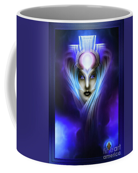 Portrait Coffee Mug featuring the digital art What Dreams Are Made Of Ethereal Clouds Fractal Art by Rolando Burbon