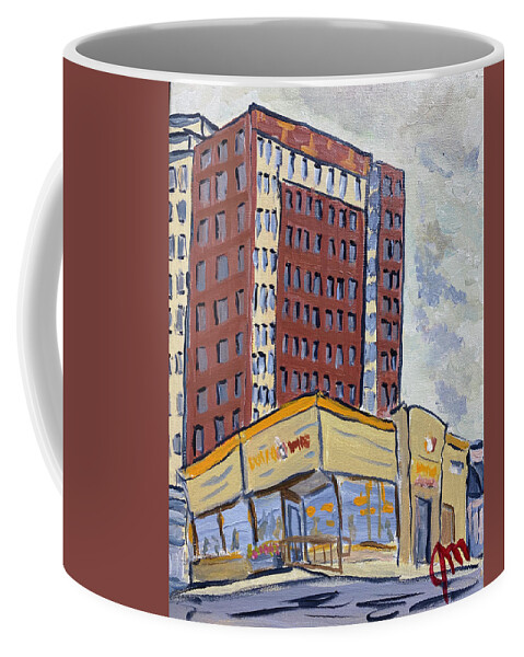 Coffee Mug featuring the painting Wheaton Now and Then by John Macarthur